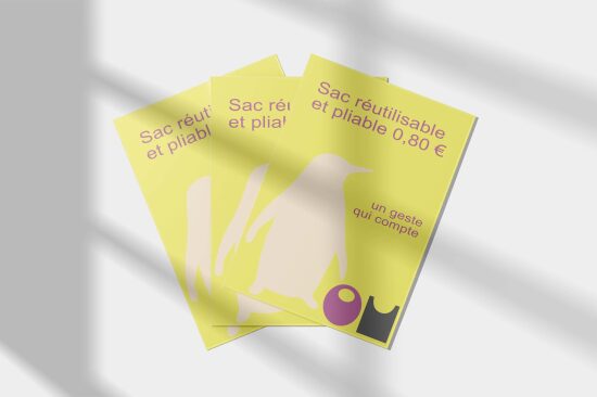 Mock-up d'une affiche Monoprix